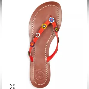 TORY BURCH Marguerite Terra Thong Sandals Size 7.5