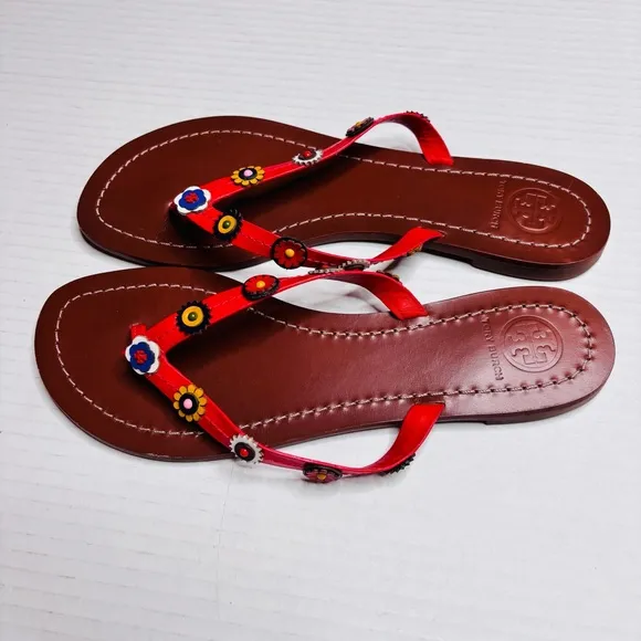 TORY BURCH Marguerite Terra Thong Sandals Size 7.5