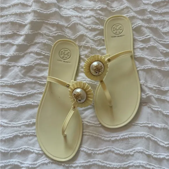 Tory Burch Melody Thong Miller rubber Cream Sandals