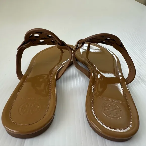 Tory Burch Miller Sandals Sand Patent Leather, 10.5