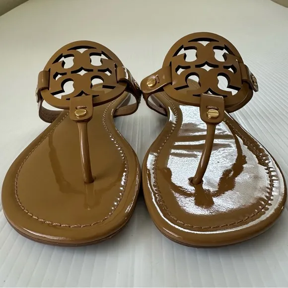 Tory Burch Miller Sandals Sand Patent Leather, 10.5