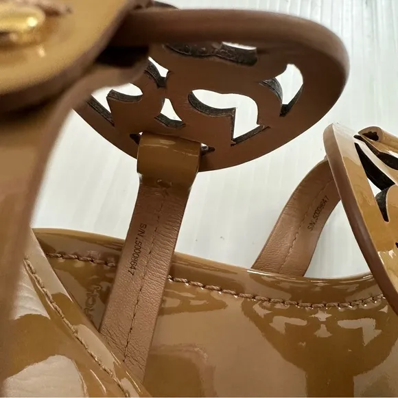 Tory Burch Miller Sandals Sand Patent Leather, 10.5