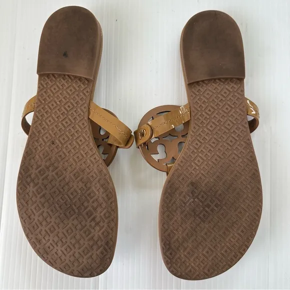 Tory Burch Miller Sandals Sand Patent Leather, 10.5