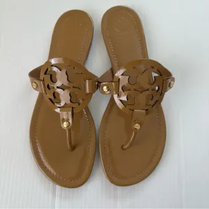 Tory Burch Miller Sandals Sand Patent Leather, 10.5