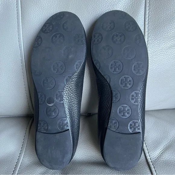 Tory Burch Minnie Travel Leather Ballet Flat Shoes Sz 6 M Classic Chic Comfort
