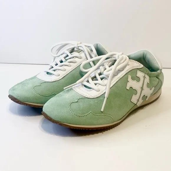 Tory Burch Mint Chip Suede Leather Sneakers Size 5