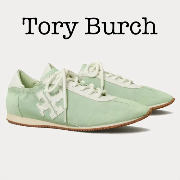 Tory Burch Mint Chip Suede Leather Sneakers Size 5