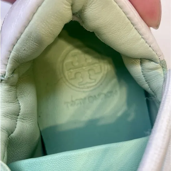Tory Burch Mint Chip Suede Leather Sneakers Size 5
