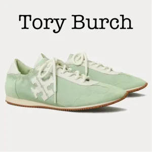 Tory Burch Mint Chip Suede Leather Sneakers Size 5