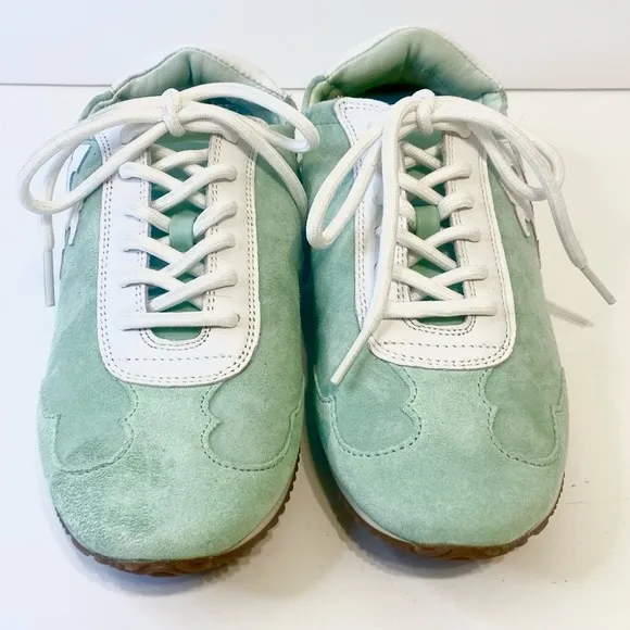 Tory Burch Mint Chip Suede Leather Sneakers Size 5
