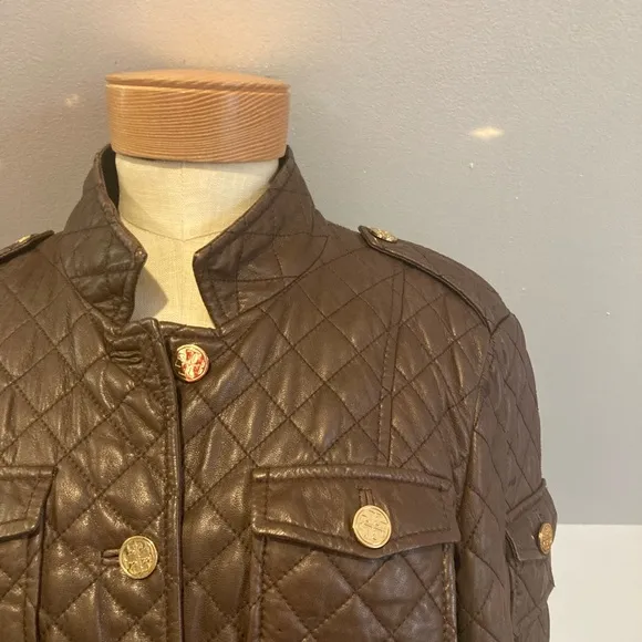 Tory Burch Quilted Riding Leather Jacket