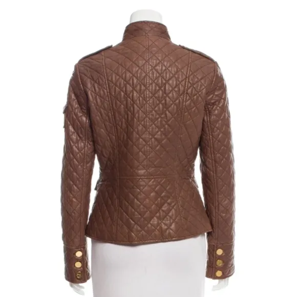 Tory Burch Quilted Riding Leather Jacket