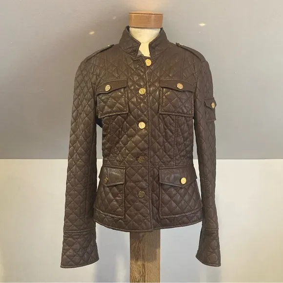 Tory Burch Quilted Riding Leather Jacket