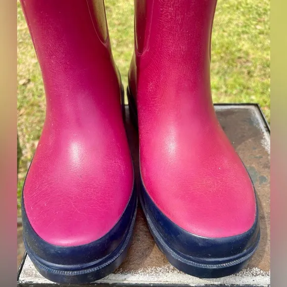 Tory Burch Rain Boots Women’s 6 Logo Pink Limited Edition Rubber Designer
