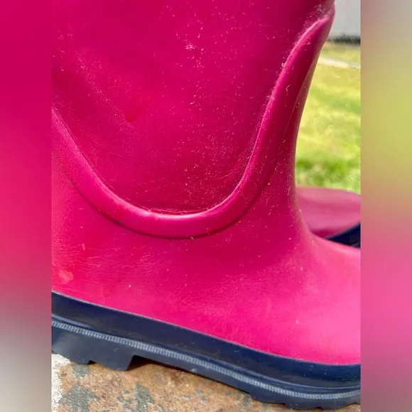 Tory Burch Rain Boots Women’s 6 Logo Pink Limited Edition Rubber Designer