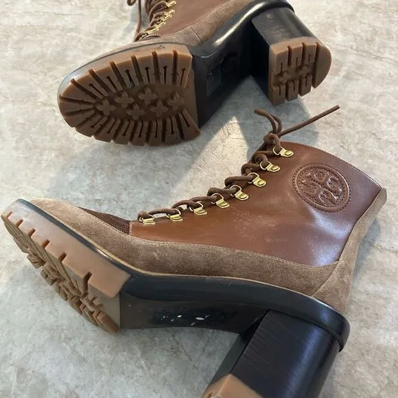 TORY BURCH Tan Biker Boots Size 9