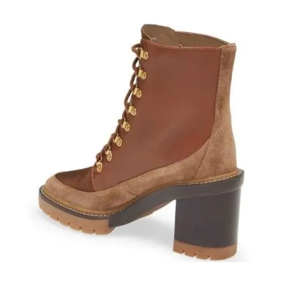 TORY BURCH Tan Biker Boots Size 9