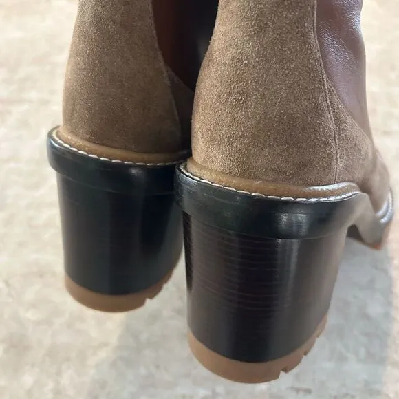 TORY BURCH Tan Biker Boots Size 9