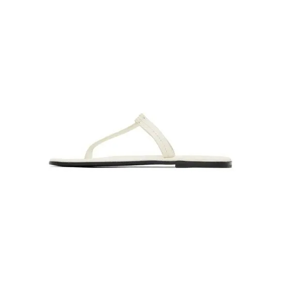 Toteme T Strap Leather Sandals in Off White 41