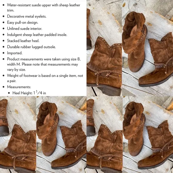 TRASK Naomi suede leather western  booties