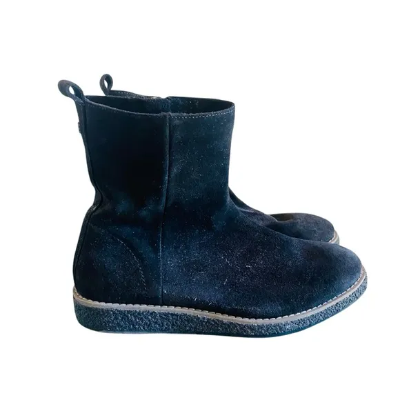 Trask Women Cassy Black Suede Zip Waterproof Ankle Boots Size 6.5