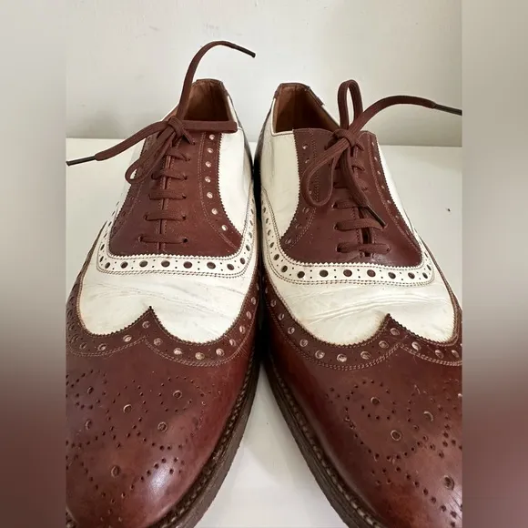 TRICKERS Men Brown White Wingtip Brogues US 9 / EU 42 - 43 / UK 8 Leather Shoes
