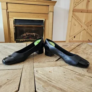 Trotters Daisy Womens Black Patent Leather Slip-Ons, women's size 9.5