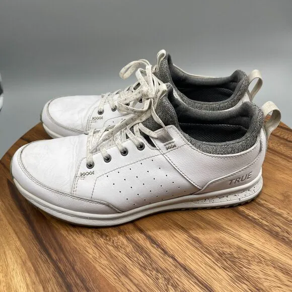 True Linkswear Outsiders Mens Size 10.5 White Leather Spike-less Golf Shoes