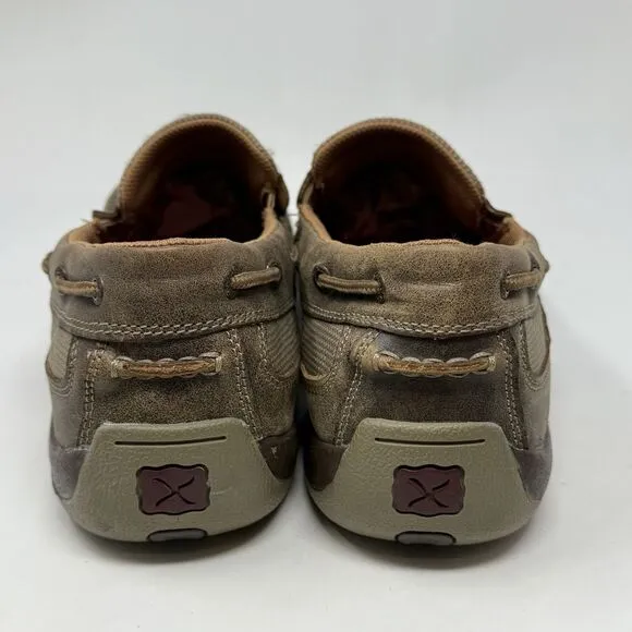 Twisted X Driving Mocs Shoes Mens 11.5 M Brown Leather Casual Slip On Western