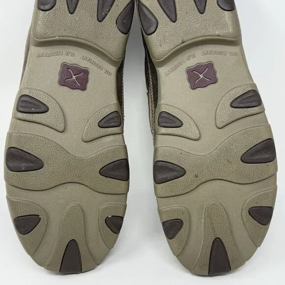 Twisted X Driving Mocs Shoes Mens 11.5 M Brown Leather Casual Slip On Western