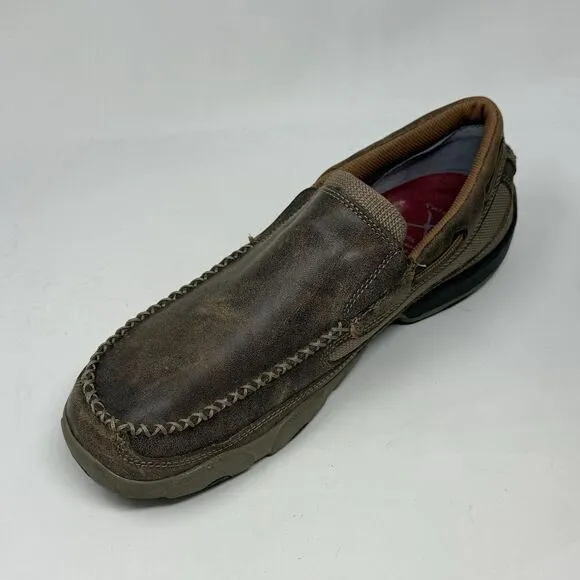 Twisted X Driving Mocs Shoes Mens 11.5 M Brown Leather Casual Slip On Western
