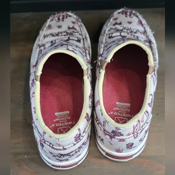 Twisted X Western Rodeo Print Canvas Slip-On Shoes