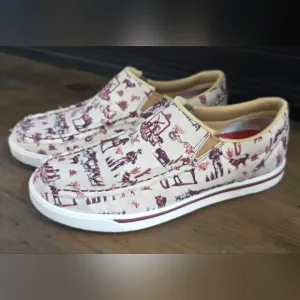 Twisted X Western Rodeo Print Canvas Slip-On Shoes