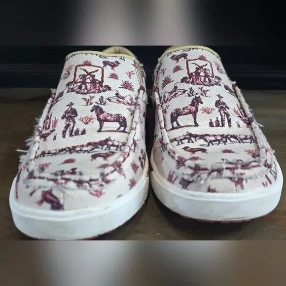 Twisted X Western Rodeo Print Canvas Slip-On Shoes