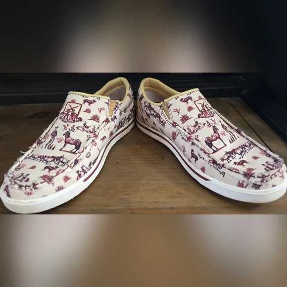 Twisted X Western Rodeo Print Canvas Slip-On Shoes