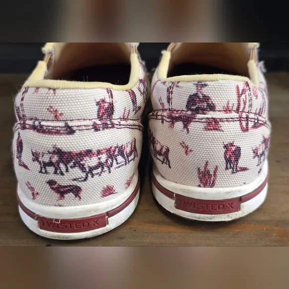 Twisted X Western Rodeo Print Canvas Slip-On Shoes