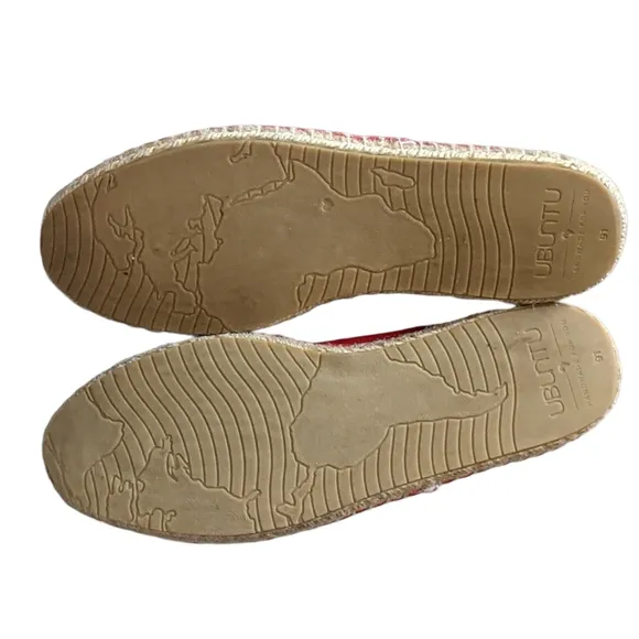 UBUNTU Afridrilles handmade espadrille red canvas fair trade, slip on men's 11W