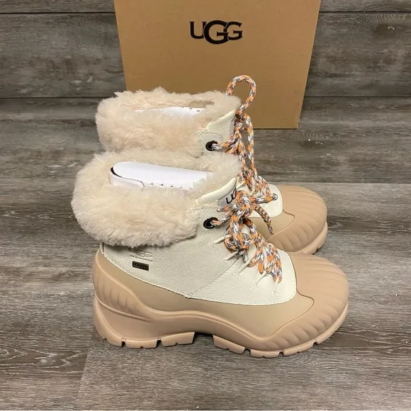 UGG | Adiroam Hiker Ankle Boots Fossil White New