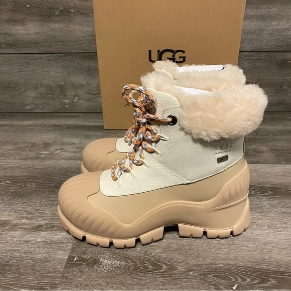 UGG | Adiroam Hiker Ankle Boots Fossil White New