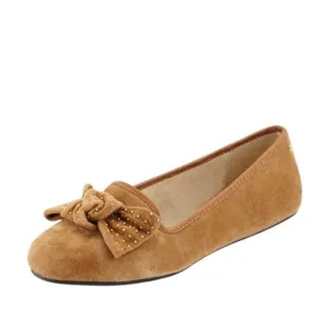UGG Australia Alloway‎ Women's Suede Studded Bow Ballet Flats Shoes Brown SZ 9.5