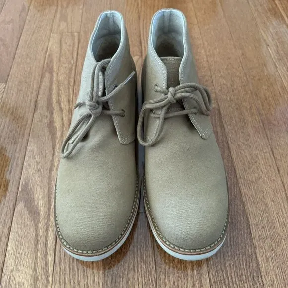 UGG Australia Boots Men’s 8.5 Leather Sheepskin Lace Up Westly Canvas Chestnut