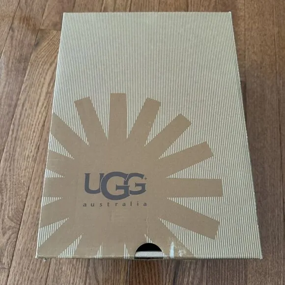 UGG Australia Boots Men’s 8.5 Leather Sheepskin Lace Up Westly Canvas Chestnut
