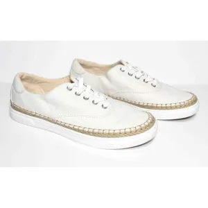 UGG Australia Evan II Off‎ White Canvas Jute Shoes 1011223 Womens Size 9 NWOT