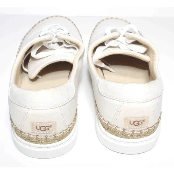 UGG Australia Evan II Off‎ White Canvas Jute Shoes 1011223 Womens Size 9 NWOT
