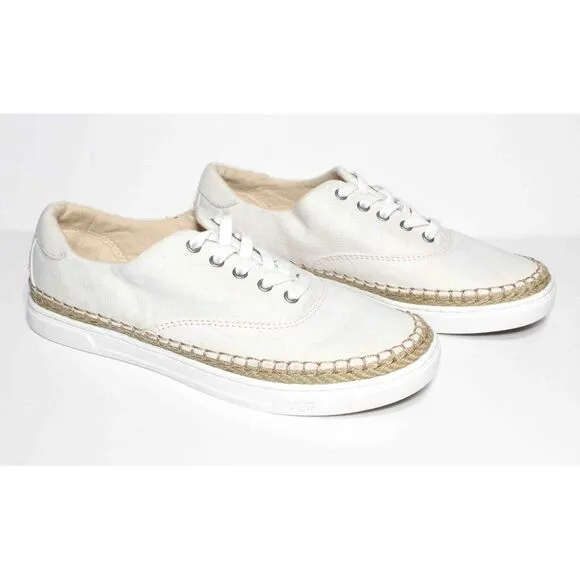 UGG Australia Evan II Off‎ White Canvas Jute Shoes 1011223 Womens Size 9 NWOT