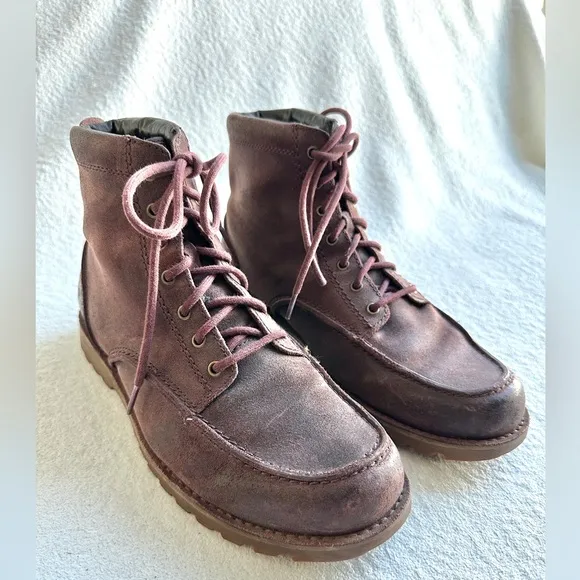 Ugg Australia Fallbrock Men's Suede Leather Boots Size 10 Burgundy Chukka