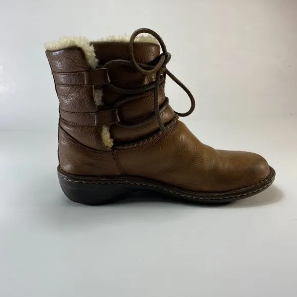 Ugg Australia Leather &amp; Sheepskin Boots Sz 7