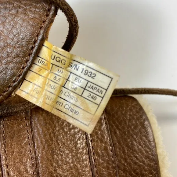 Ugg Australia Leather &amp; Sheepskin Boots Sz 7