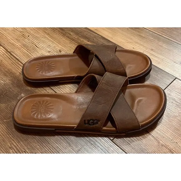UGG Australia Men's Ithan Nubuck Slide Sandals Sz 10