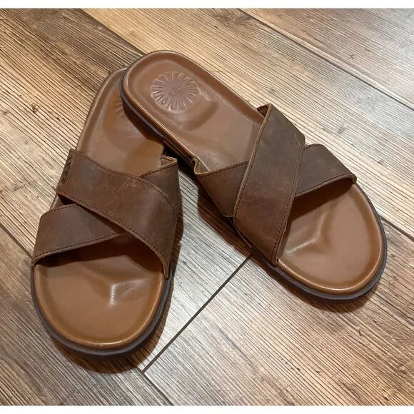 UGG Australia Men's Ithan Nubuck Slide Sandals Sz 10
